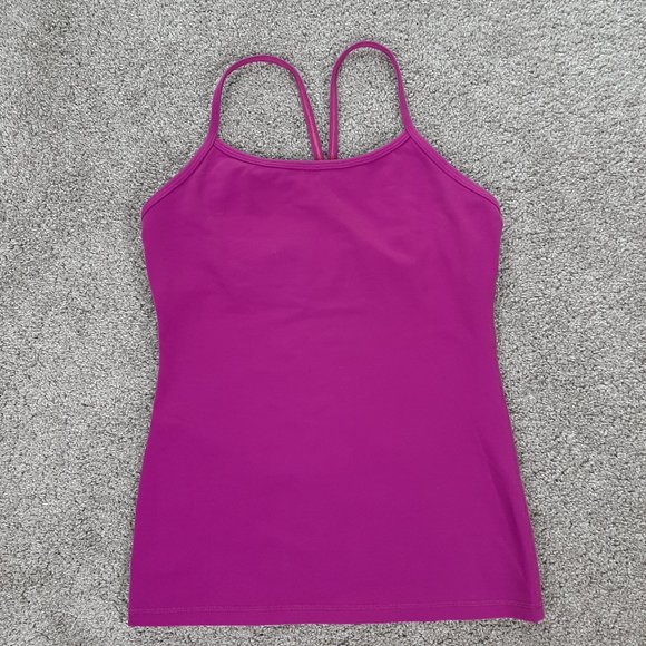 Lululemon Power Y Tank Hot Pink Straps Size 6 - Picture 3 of 9